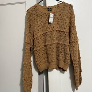 Bobeau Camel Knit Pullover